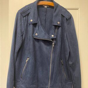 Style & Co Suede Biker Style Moto Jacket-XL
